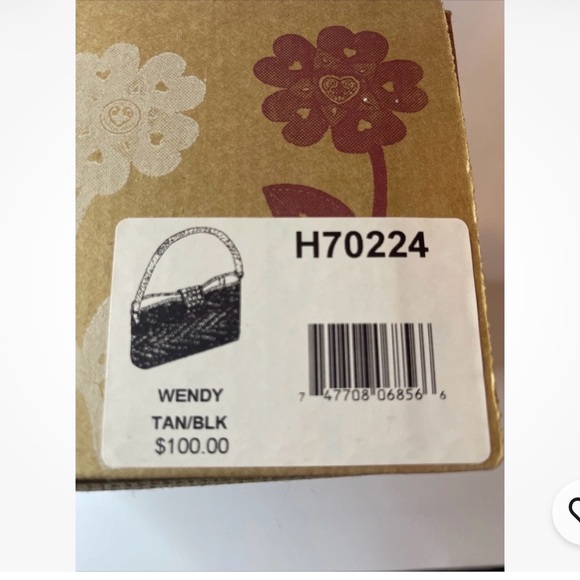 Brighton Wendy Tan/Blk Woven Jute With Chocolate Leather Shoulder Bag H70224 EUC - Picture 15 of 15